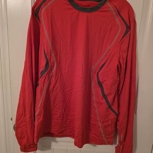 lululemon athletica Red and Gray Long Sleeve Shirt
